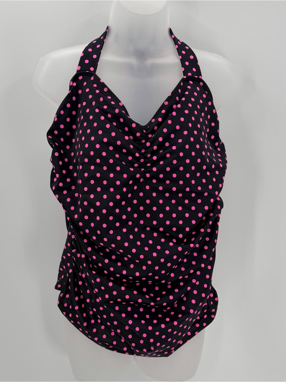 Fredericks of Hollywood Swimsuit Womens 2X Black Pink Polka Dot 1 Pc - FLAWED